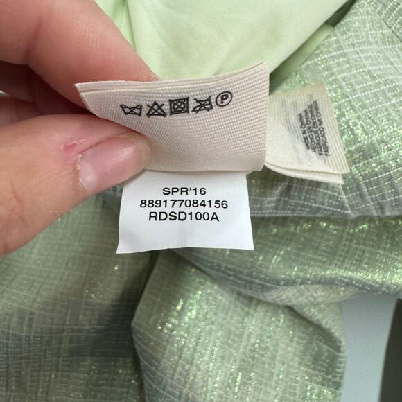 Rachel Roy Dress Womens 0 Green Metallic Jacquard Mini‎ Sheath - Picture 6 of 9